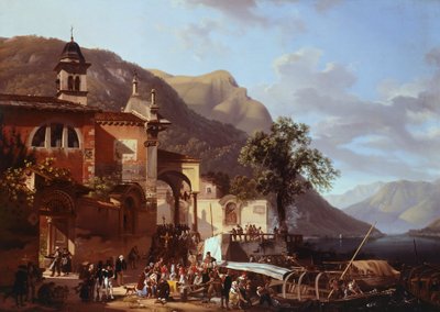Processione in Riva al Lago da Giovanni Migliara