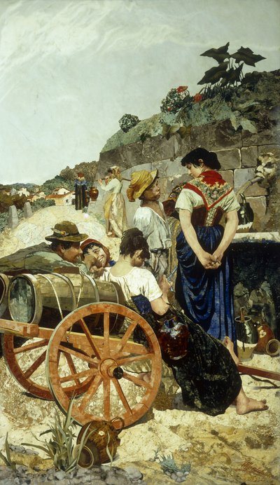 Una scena di mercato italiano da Giovanni Montelatici