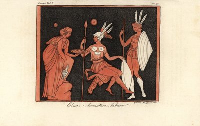 Guerrieri greci con elmi, armature e labari da Giovanni Paglianti