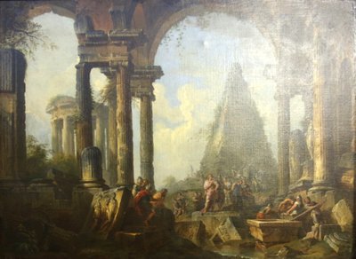 Alessandro Magno davanti alla tomba di Achille. da Giovanni Paolo Panini