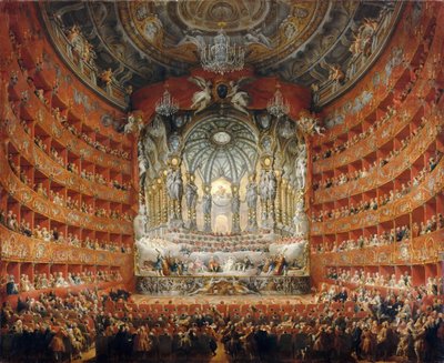 Festa musicale data dal cardinale de La Rochefoucauld nel Teatro Argentina a Roma da Giovanni Paolo Pannini