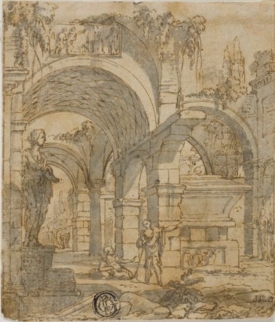 Rovine romane e due figure da Giovanni Paolo Panini