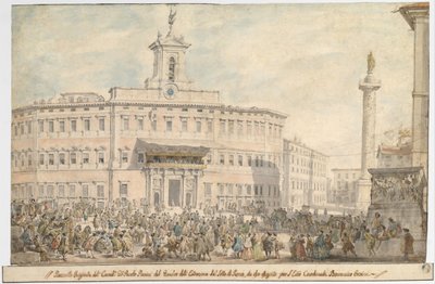 La lotteria in Piazza di Montecitorio da Giovanni Paolo Panini