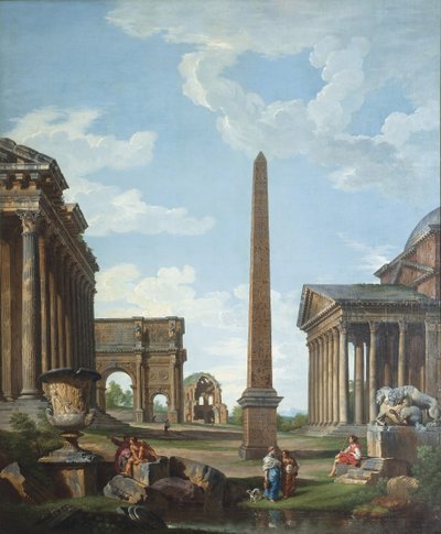 Un capriccio con rovine romane e una scena della vita di Belisario da Giovanni Paolo Pannini