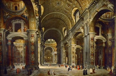 Cardinale Melchior de Polignac visita la Basilica di San Pietro a Roma da Giovanni Paolo Pannini