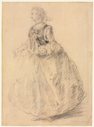 Donna in piedi con un manicotto di ermellino, XVIII secolo da Giovanni Paolo Pannini