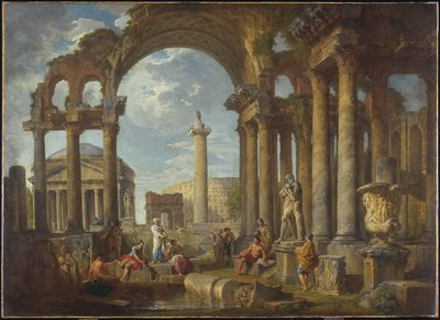 Un capriccio di rovine romane con il Pantheon da Giovanni Paolo Pannini