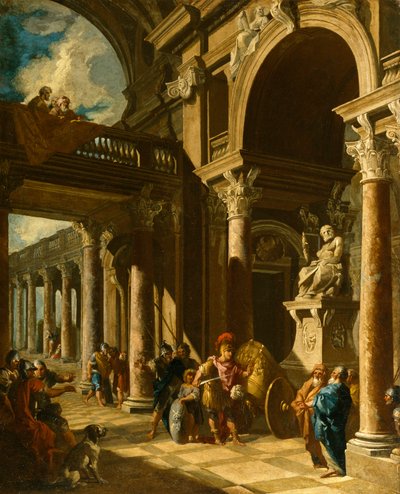 Alessandro Magno che Taglia il Nodo Gordiano, c.1718-19 da Giovanni Paolo Pannini