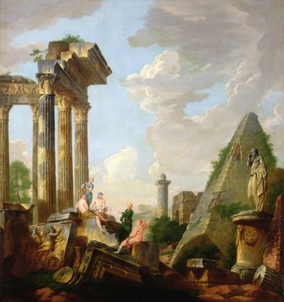 Capriccio architettonico con un apostolo predicante davanti alle rovine da Giovanni Paolo Pannini
