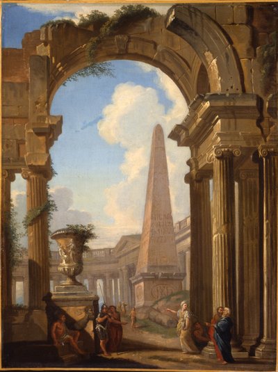 Capricci di rovine romane con figure da Giovanni Paolo Pannini