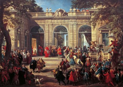 Carlo III di Borbone in visita a Papa Benedetto XIV nella Casa del Caffè del Quirinale da Giovanni Paolo Pannini