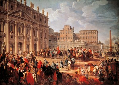 Carlo III in visita alla Basilica di San Pietro, Roma da Giovanni Paolo Pannini