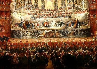 Concerto dato dal Cardinale de La Rochefoucauld (1700-99) al Teatro Argentina a Roma, in celebrazione del matrimonio di Luigi il Delfino (1729-65) figlio di Luigi XV, con Maria Giuseppa (1731-67) di S da Giovanni Paolo Pannini