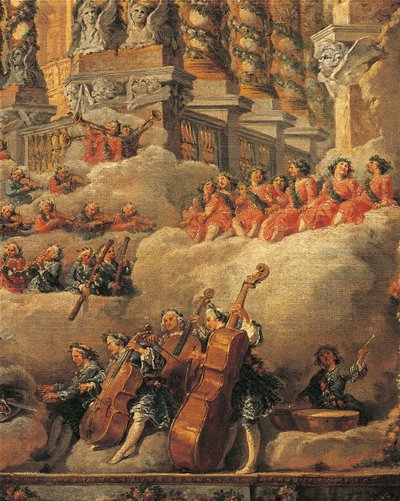 Concerto a Roma in occasione della nascita del figlio di Luigi XV (dettaglio) da Giovanni Paolo Pannini