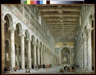 Interno della Basilica di San Paolo fuori le mura a Roma da Giovanni Paolo Pannini