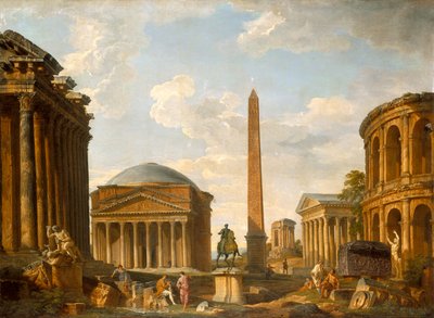 Capriccio romano: il Pantheon e altri monumenti da Giovanni Paolo Pannini
