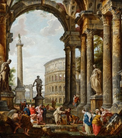 Il filosofo Diogene che getta la sua ciotola da Giovanni Paolo Pannini