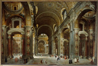 Il prelato, diplomatico e poeta Melchior de Polignac visita la Basilica di San Pietro a Roma da Giovanni Paolo Pannini
