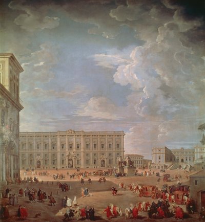 Veduta del Quirinale e Piazza di Monte Cavallo, di Giovanni Paolo Pannini da Giovanni Paolo Pannini