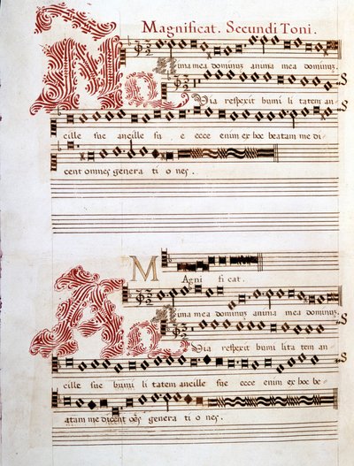 Magnificat, manoscritto delle "Messe di Mantova" di Giovanni Pierluigi da Palestrina (1525-1594), compositore italiano da Giovanni Pierluigi da (after) Palestrina