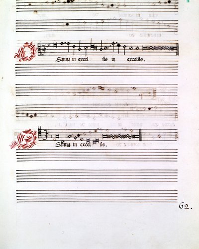 OSANNA manoscritto delle "Messe di Mantova" di Giovanni Pierluigi da Palestrina (1525-1594), compositore italiano da Giovanni Pierluigi da (after) Palestrina