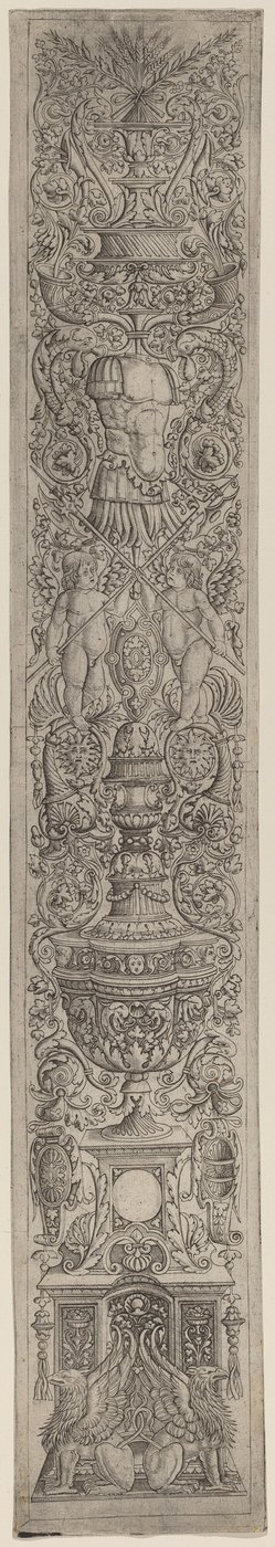 Pannello Ornamentale: Grifoni e Due Cupidi che Incrociano Alabarde da Giovanni Pietro Birago and Zoan Andrea