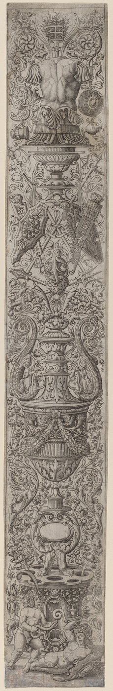 Pannello ornamentale: due bambini con elmetti da Giovanni Pietro Birago and Zoan Andrea