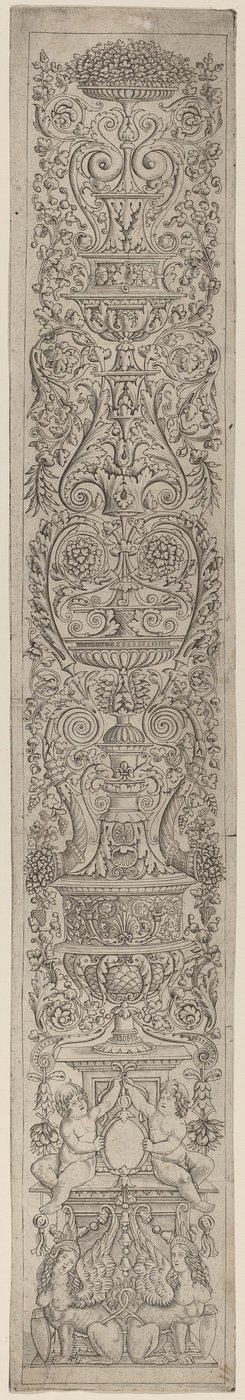 Pannello ornamentale: Due sfingi che sostengono scudi da Giovanni Pietro Birago and Zoan Andrea
