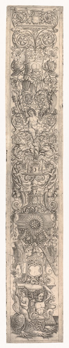 Pannello ornamentale: Tritone cavalcato da un bambino da Giovanni Pietro da Birago