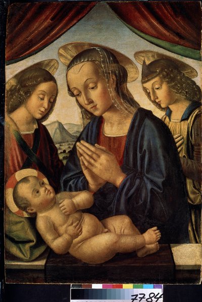 La Vergine e il Bambino con angeli da Giovanni Santi or Sanzio
