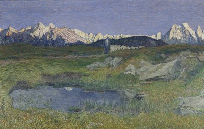 Paesaggio alpino al tramonto da Giovanni Segantini