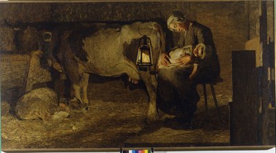 Le due madri. Dipinto di Giovanni Segantini (1858 - 1899). 1889. Civica Galleria d
