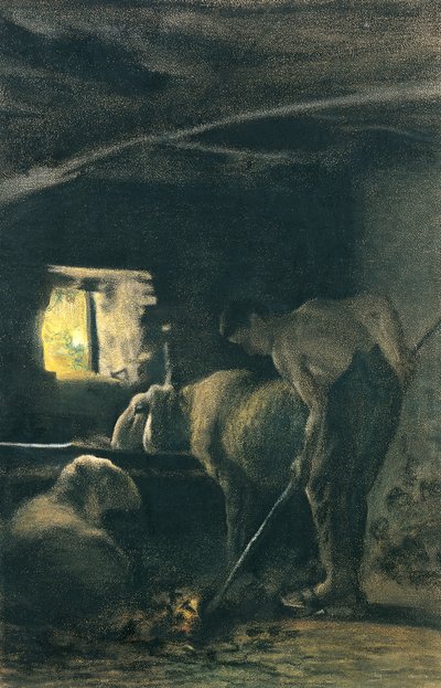 Nella stalla da Giovanni Segantini