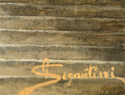 Firma del pittore (dettaglio) da Giovanni Segantini
