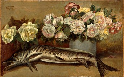 Natura morta con fiori e pesci o Luccio e rose da Giovanni Segantini