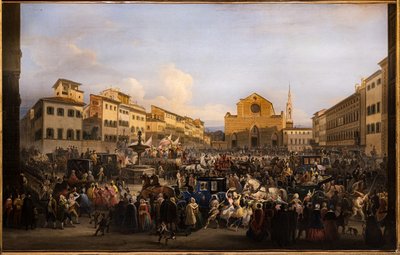 Berlingaccio in Piazza Santa Croce a Firenze da Giovanni Signorini