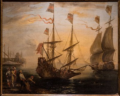 Marina e due velieri da Giovanni Signorini