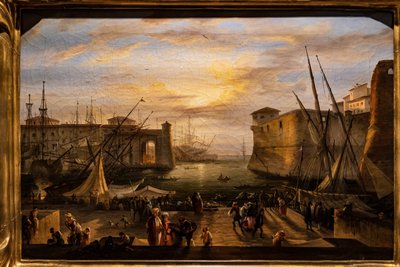 La Marina di Livorno e la Fortezza Medicea sullo Sfondo da Giovanni Signorini