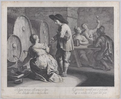 Una barista che riempie boccali..., 1760-70 da Giovanni Volpato