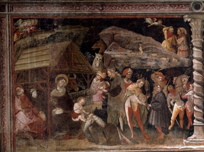 Natività. Dal ciclo dei Magi (Affresco, ca 1420) da Giovanni da Modena