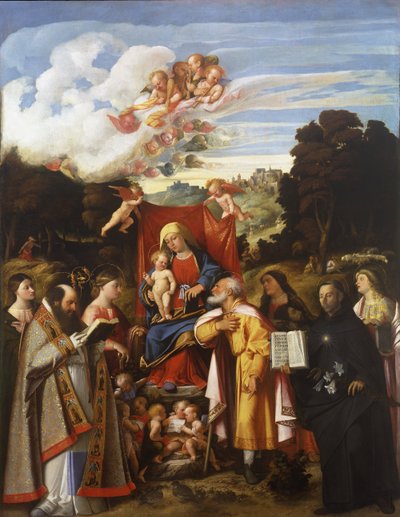 Madonna in trono con angeli, Sant