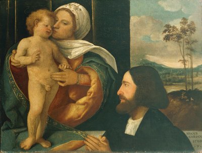 Madonna con Bambino e devoto da Giovanni de Busi Cariani