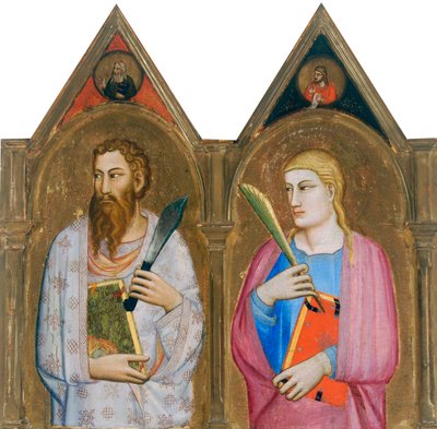 San Bartolomeo e San Giovanni Evangelista (pannelli di destra del trittico) da Giovanni del (follower of) Biondo
