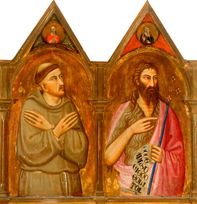 San Francesco e San Giovanni Battista (pannelli di sinistra del trittico) da Giovanni del (follower of) Biondo