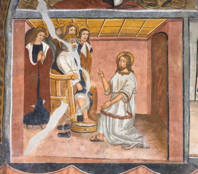Gesù lava i piedi a Pietro durante l