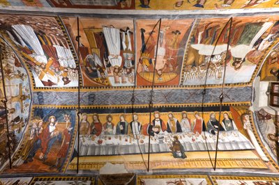 La volta della Cappella Botoneri con storie della Passione di Cristo da Giovanni di Cherasco Botoneri