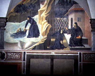 San Benedetto manda Mauro a salvare Placido che sta annegando nel lago (dettaglio) da Giovanni di Consalvo (attr. to)