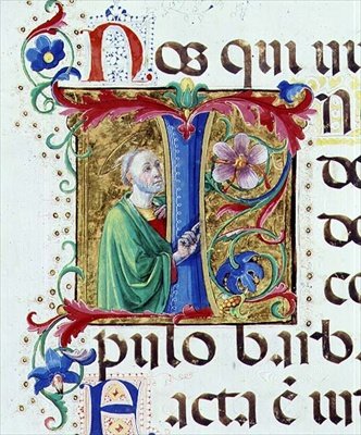 Ms 542 f.44v Iniziale istoriata 