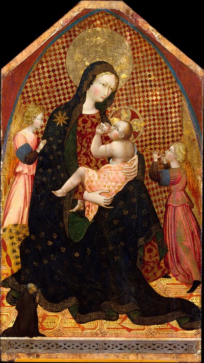 Madonna e Bambino con due angeli e un donatore da Giovanni di Paolo