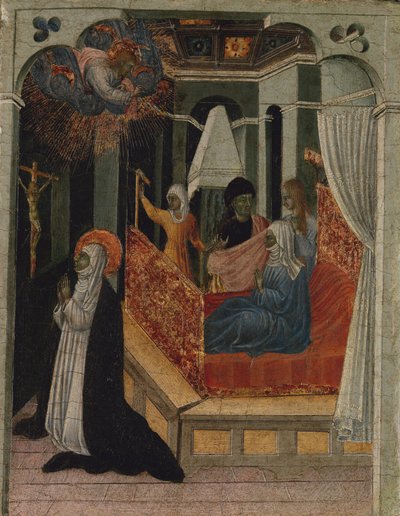 Santa Caterina da Siena che implora Cristo di resuscitare sua madre, ca. 1447-65 da Giovanni di Paolo